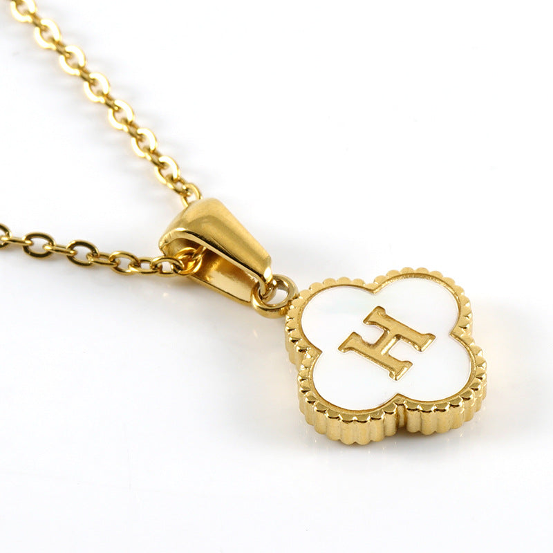 Women's Four-leaf Clover Pendant Stainless Steel Gold Necklaces