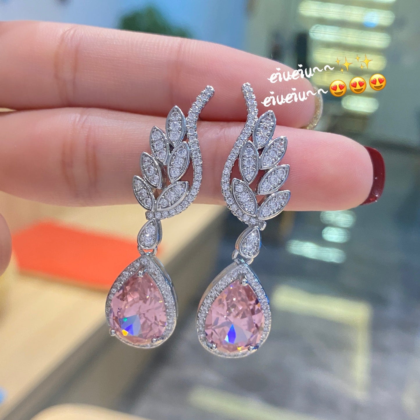 Sense Pink Diamond Super Fairy Flower Type Finely Rings