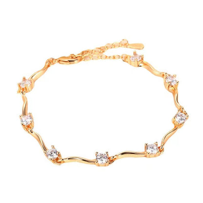 Women's Live Broadcast Diamond Simple Champagne Gold Bracelets