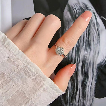 On High Carbon Diamond Eight Hearts Rings