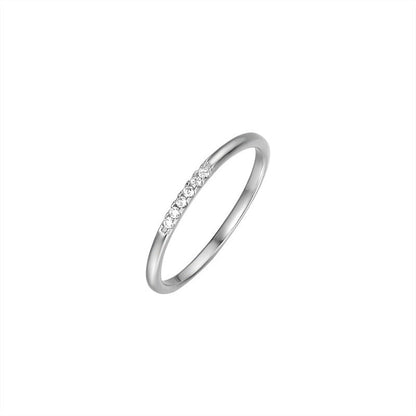 Women's Sterling Sier Design Closed Simple Light Rings