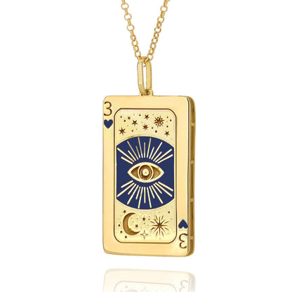 Tarot Pendant Playing Card Sweater Chain Necklaces