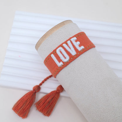 Of Letter Embroidery Graphic Bohemian Tassel Bracelets