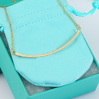 Glossy Full Diamond Smiley Face Pendant Necklaces