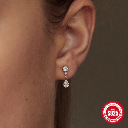Lux Diamond Water Drop Ear Elegant And Rings
