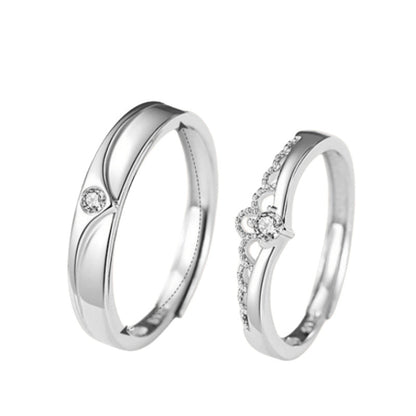 Women's & Men's & Sier Princess And Prince Couple Rings