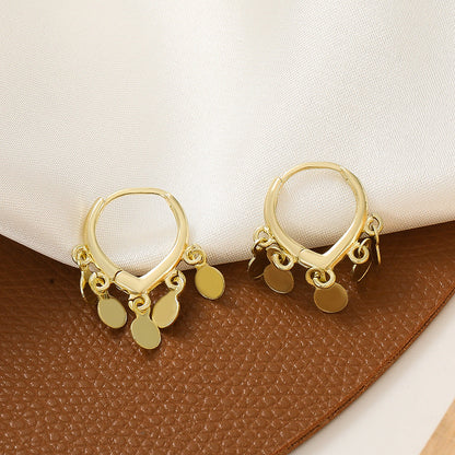 Women's Disc Tassel Fashion Temperamental Minority Design Water Earrings