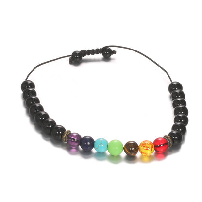 Black Volcanic Rock Handmade Beaded Yoga Bracelets
