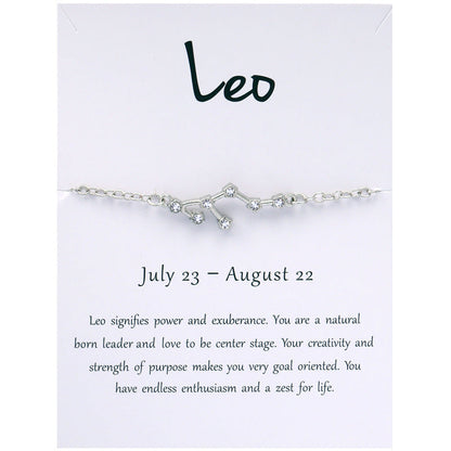 Diamond Twee Constellations Rhinestone Constellation Card Bracelets
