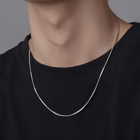 Women's & Men's Bones Chain Sterling Sier Fine Clavicle Necklaces