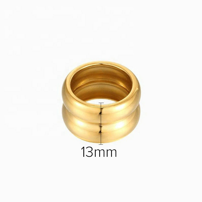 Gold-plated Wide-brimmed Texture Metal Fashion Simple Rings