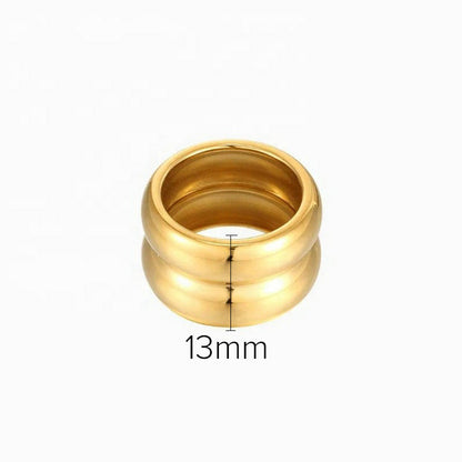 Gold-plated Wide-brimmed Texture Metal Fashion Simple Rings