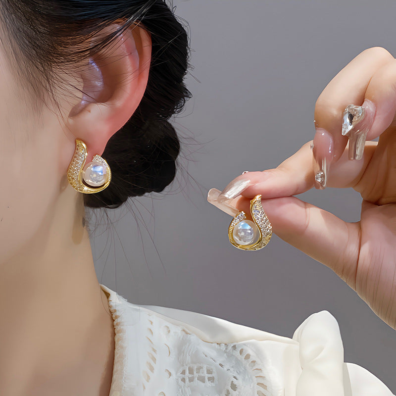 Women's Affordable Luxury Style Full Diamond Water Drop Earrings