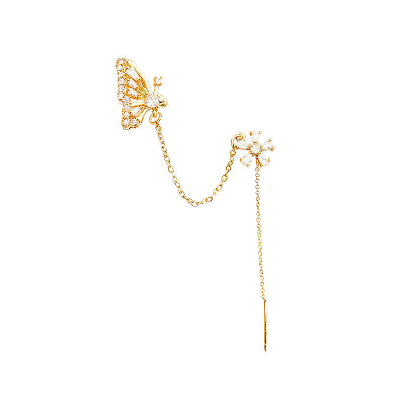 Ear Hanging Female Sier Needle Light Luxury Minority Earrings