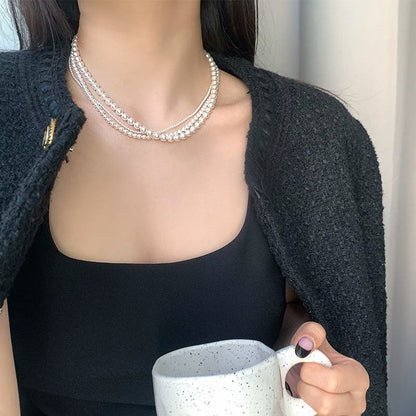 Sier Pearl Simple Gentle Sweet Fresh Necklaces