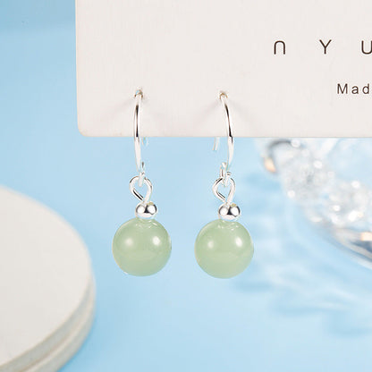 Hook Vintage Red Bean Niche Design Earrings