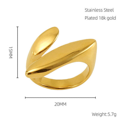 Stainless Steel Mirror Open Titanium Design Sense Rings