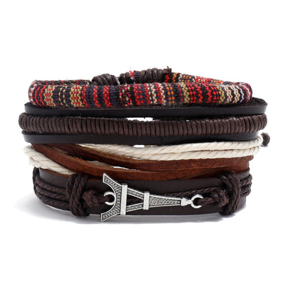 Women's & Men's & Simple Retro Set Braided Leather And Bracelets