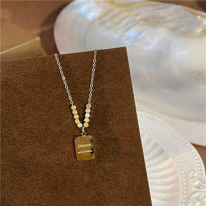 Steel Design Letter Temperamental Tassels Sweater Necklaces