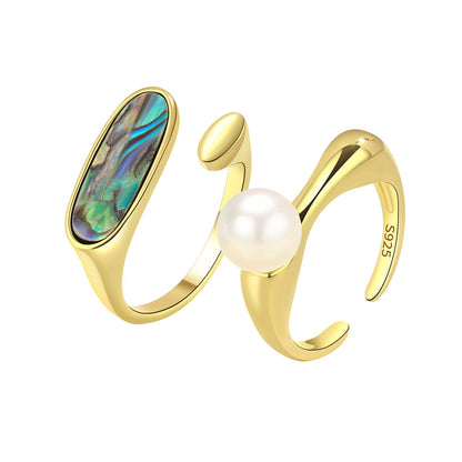 Abalone Shell Simple Fashion Minority Design Rings