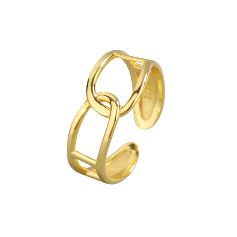 Sier Simple Cross Dual Layer Open-end Rings