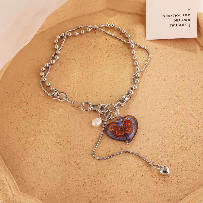 Minority Design Glass Pearl Big Love Trendy Necklaces