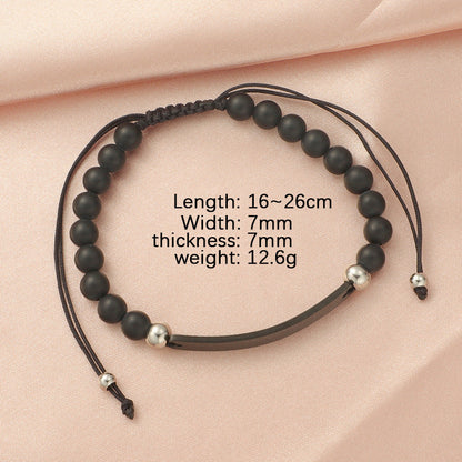 Black Agate White Turquoise Ornament Can Carve Bracelets