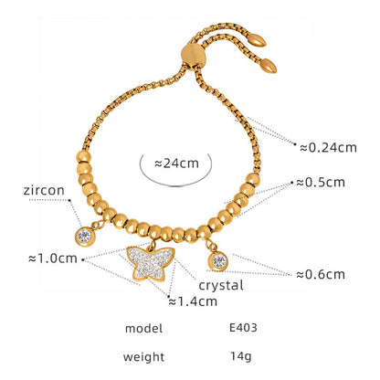 Luxury Personalized Diamond Titanium Steel Gold Plated Bracelets