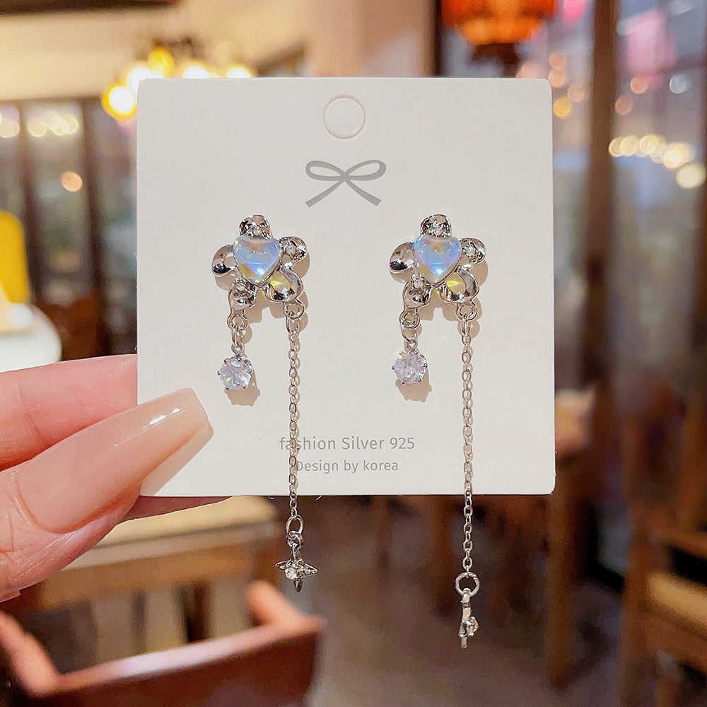 Romantic Rose Fresh Ear Temperamental Tassels Earrings