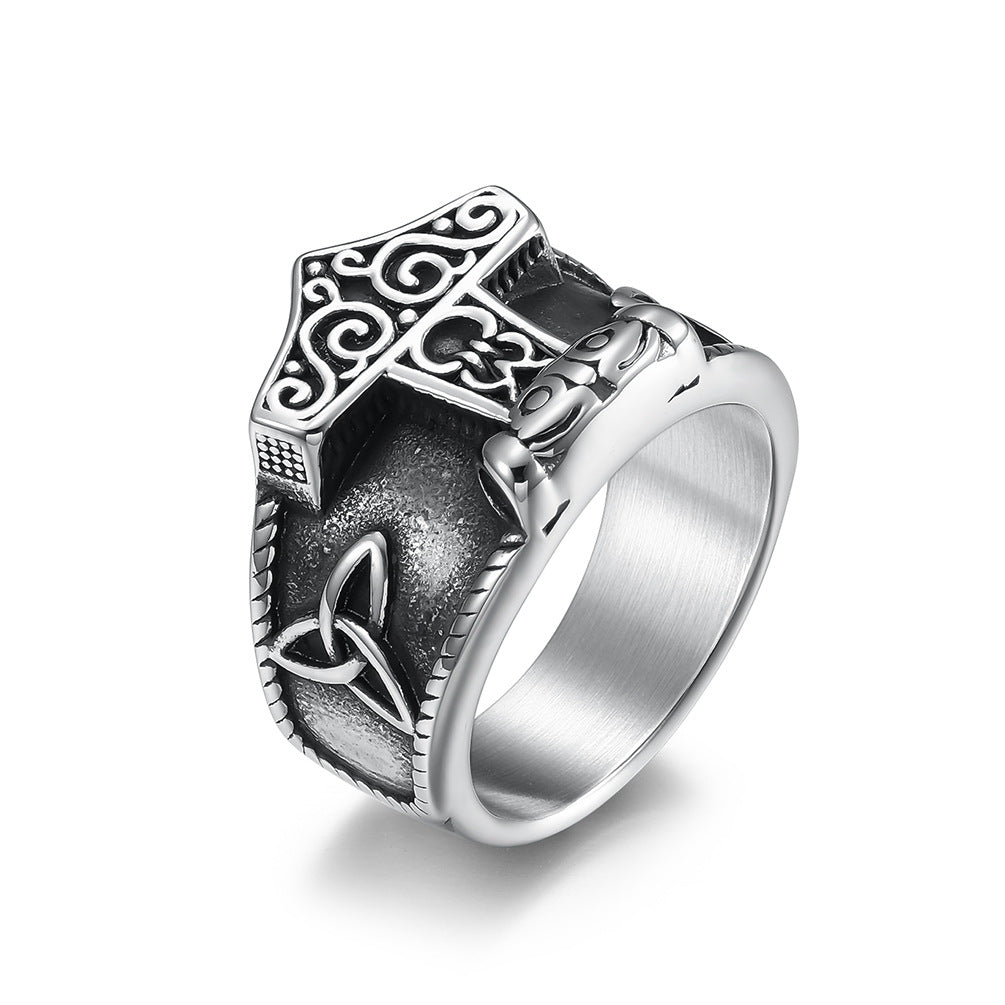 Men's Retro Nordic Mythology Celtic Knot Quake Rings