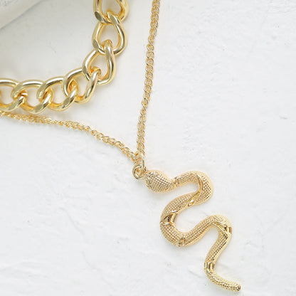 Animal Snake Exaggerated Punk Pendant Bone Necklaces