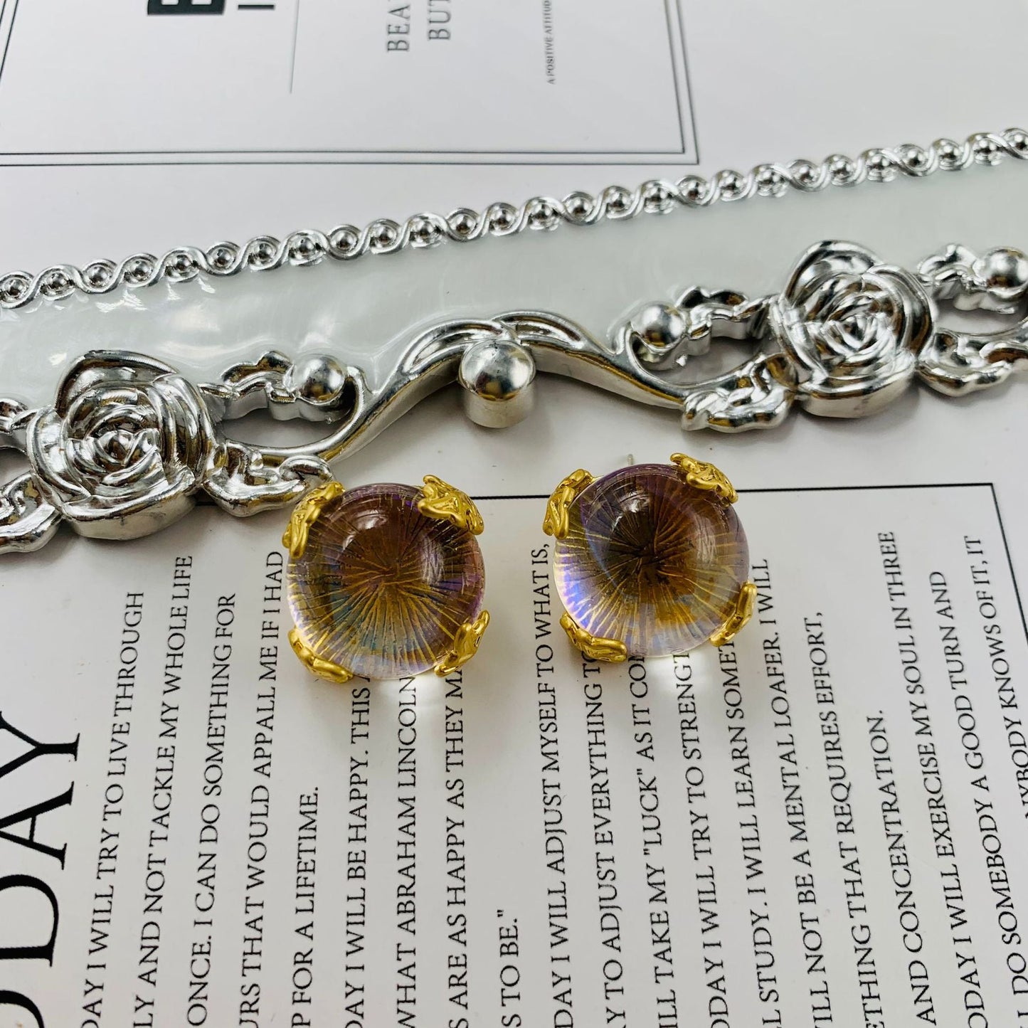 Western Court Three-dimensional Inlaid Pure Copper Plating Real Bracelets