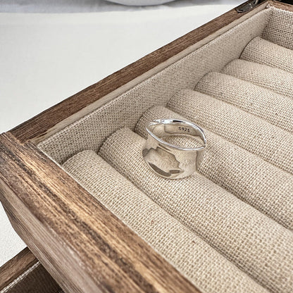 Korean Texture Curved Basic Style Simple Rings