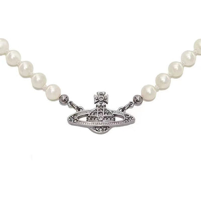 Saturn Pin Pearl Light Luxury Minority High-grade Clavicle Chain Necklaces