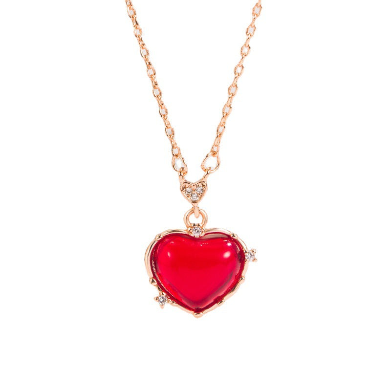 Retro Little Heart Very Fine Clavicle Necklaces