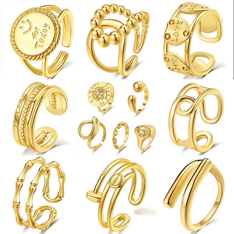 Women's Korean Retro Trendy Cold Open Minimalist Rings