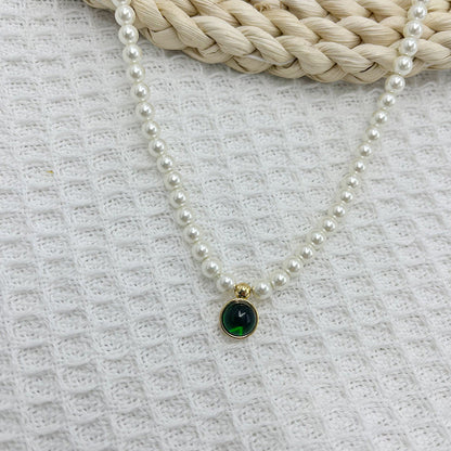 Women's Design Clavicle Chain Birthstone Lucky Stone Necklaces