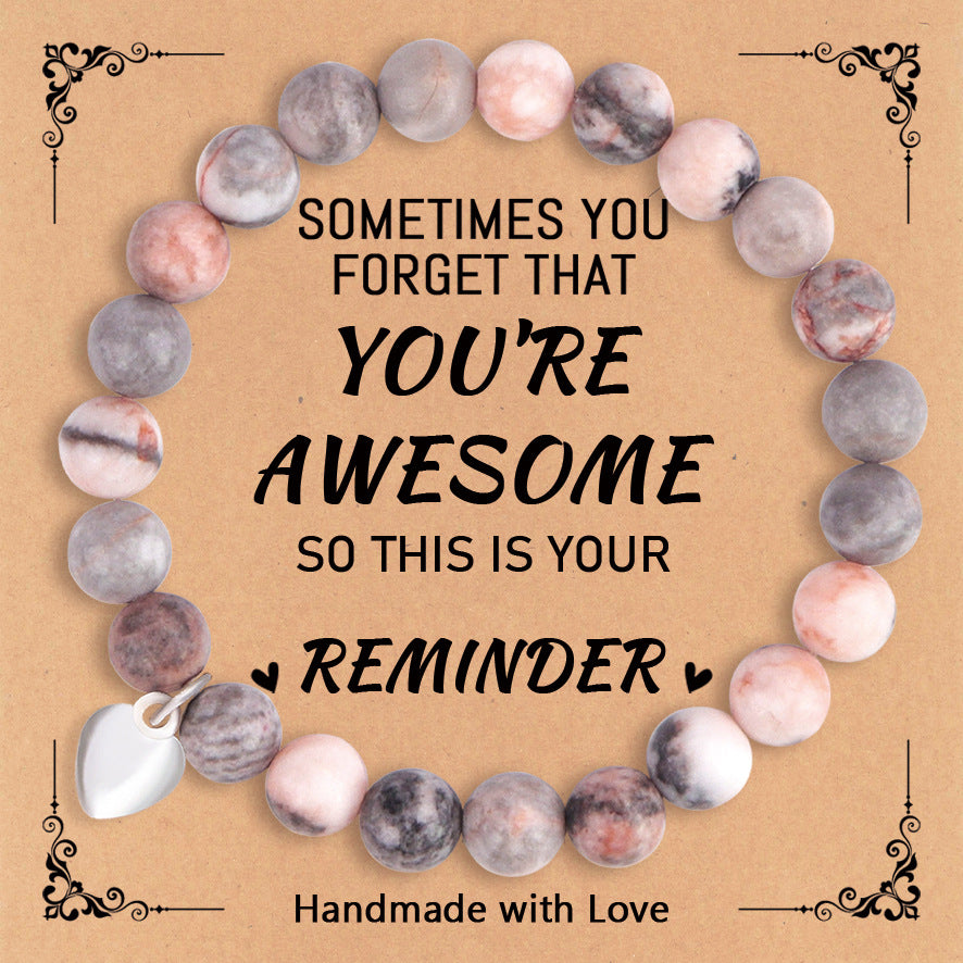 Friend Gift Pink Zebra Rhodochrosite Love Bracelets