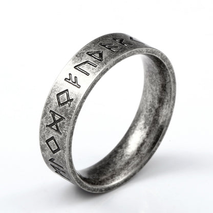 Women's & Men's & Fashion Stainless Steel And Nordic Retro Viking Letter Rings