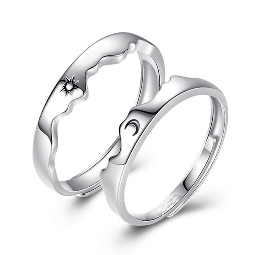 Women's & Men's Romantic Cross Sun Moon Star Couple Rings