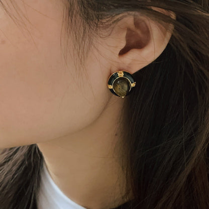 Color Tigereye Advanced Simple Amber Delicate Earrings