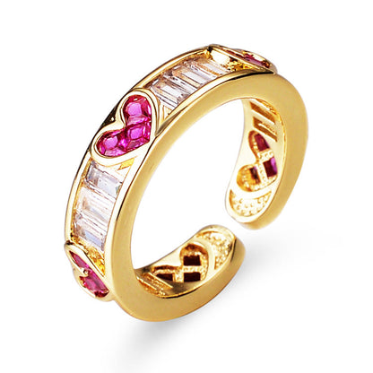 Light Luxury Niche Design Diamond Open Rings