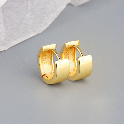 Women's Gold Glossy Circle Shape Personalized Ear Earrings