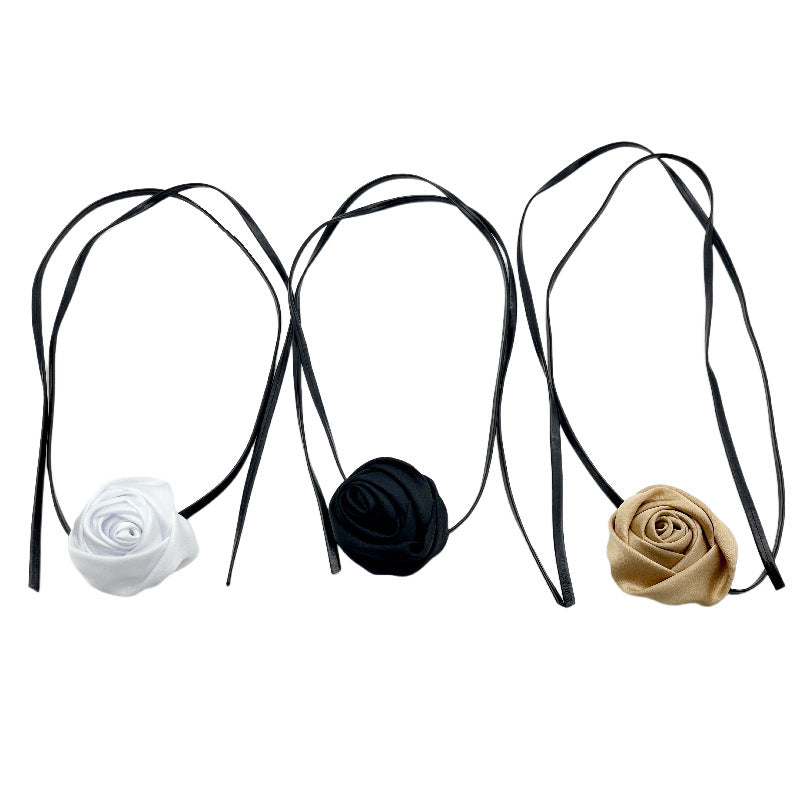 Niche Handmade Rose Flower Dark Hot Necklaces