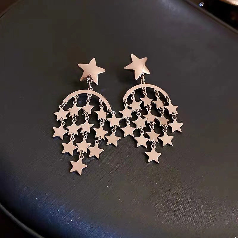 Women's Temperament Star Tassel Niche Design Unique Earrings
