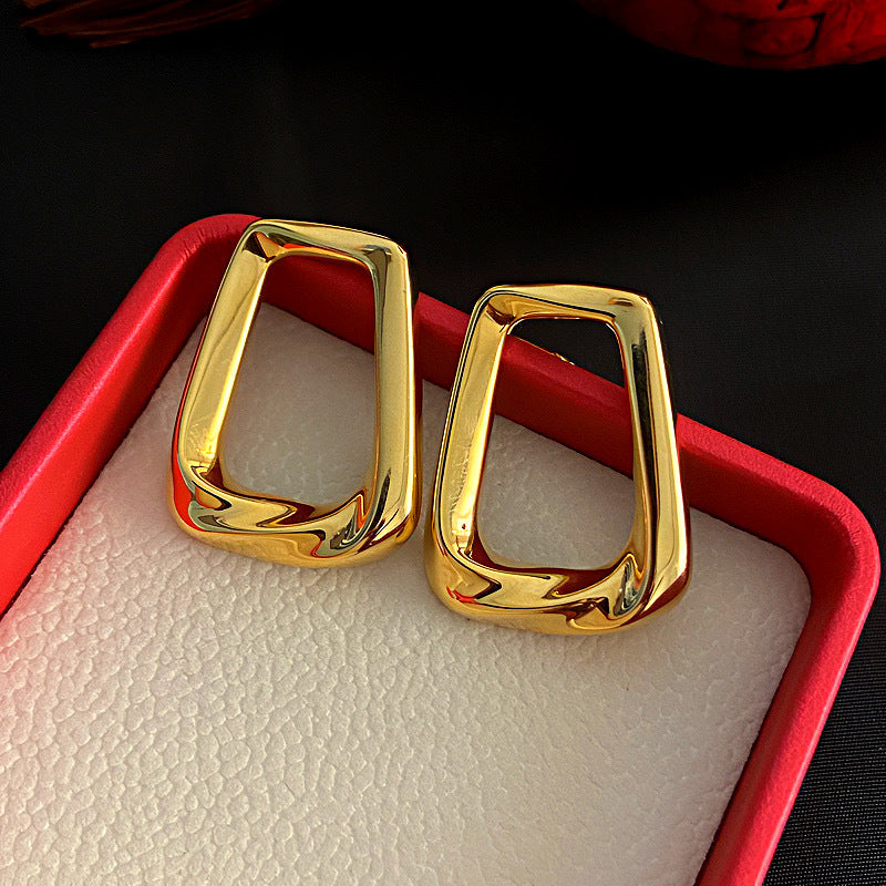 Irregular Glossy Metal Simple Personalized Ear Earrings