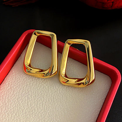 Irregular Glossy Metal Simple Personalized Ear Earrings