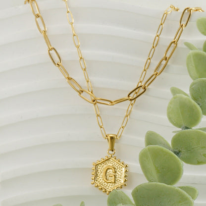 Women's Gold Combination Stainless Steel English Letter Necklaces