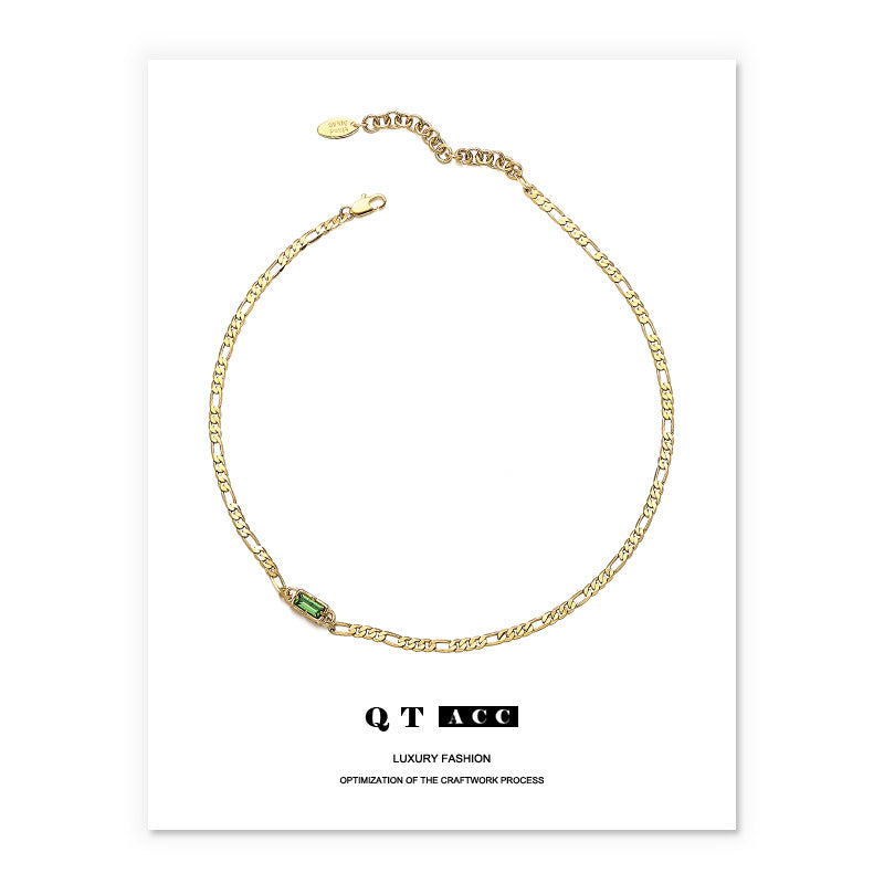 Brass Gold Plated French Vintage Style Niche Exquisite Fashion Necklaces