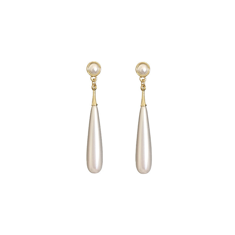 French Style Vintage Pearl Water Drop Earrings